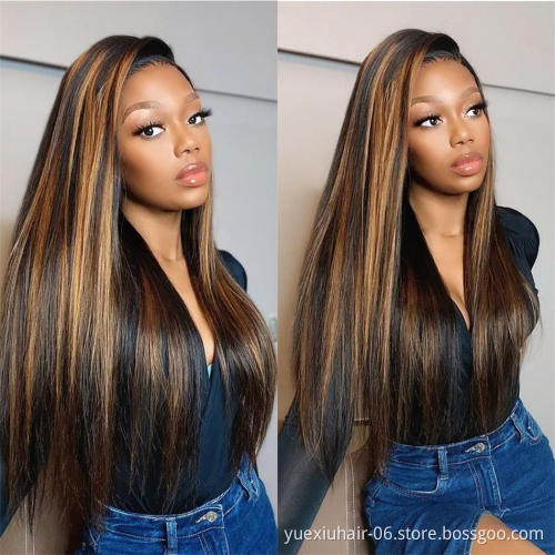 Fashional piano colored wig 10A Grade virgin cuticle aligned Hair 150% 220% density highlight color lace frontal wig